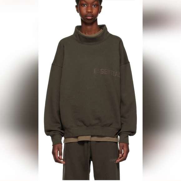 Essentials fear of God gray mock sweatshirt. - Picture 3 of 8